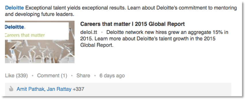 B2B LinkedIn Marketing - Deloitte